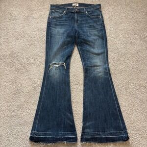 AGOLDE Madison 70s Flare Jeans Womens 29 Dark Wash Stretch Distressed Boho Indie